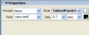 Spry Tabbed Panels Properties