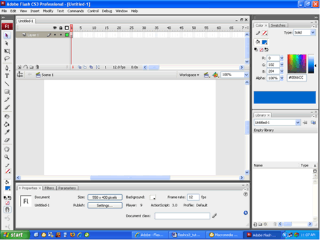 new flash document