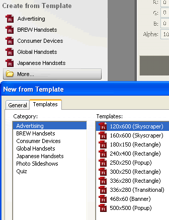 tempaltes in Flash CS3