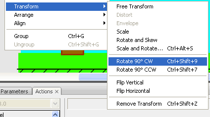 transform options in flash cs3 - rotate 90 degrees cw