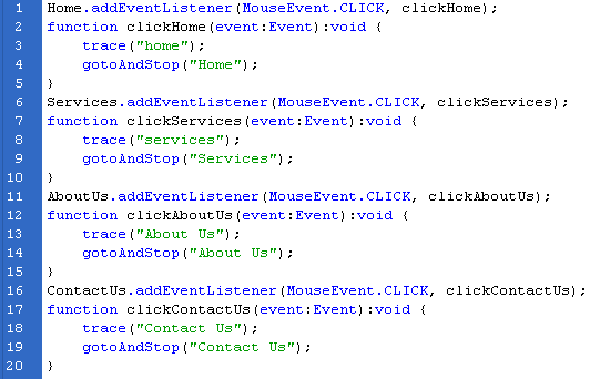 Button Code for Website Labels in Flash CS3