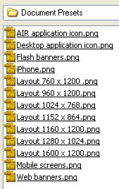 fireworks-document-presets