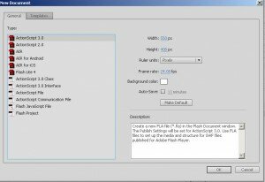 New Flash CS6 ActionScript 3.0 Document